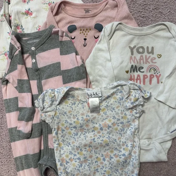 Baby Girl Clothing Bundle 5pc Carter’s Burt’s Bees Gerber 6-12 Months - Picture 1 of 11